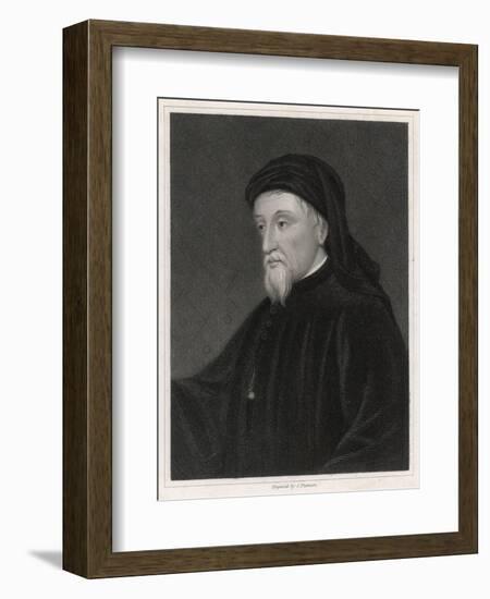 Geoffrey Chaucer English Poet Writer of the Canterbury Tales-J. Thomson-Framed Art Print