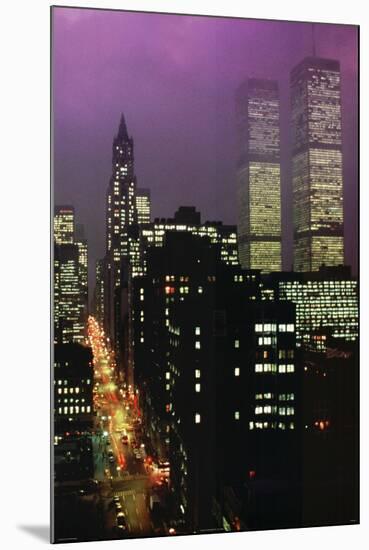 Geoffrey Clifford Purple Skies WTC Art Print Poster-null-Mounted Poster