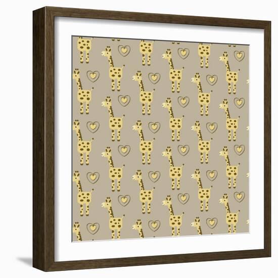 Geoffrey Giraffe-Joanne Paynter Design-Framed Giclee Print