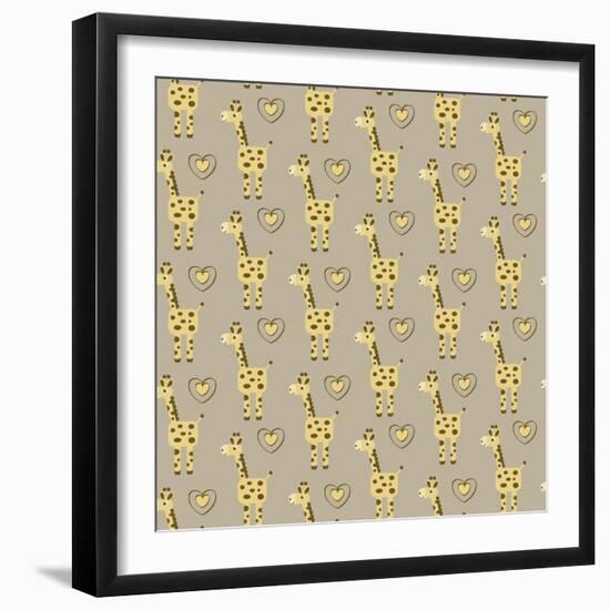 Geoffrey Giraffe-Joanne Paynter Design-Framed Premium Giclee Print