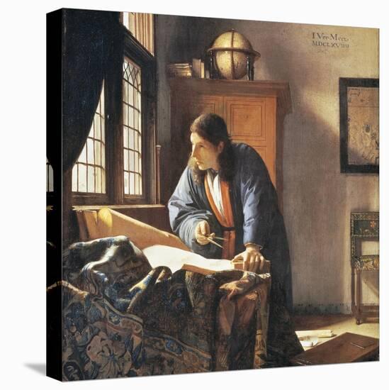 Geographer, 1669-Johannes Vermeer-Stretched Canvas