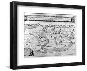 Geographic Chart of the World after the Deluge, 1675-Athanasius Kircher-Framed Giclee Print