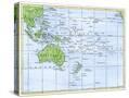 Geographic Map of the Islands of the Pacific Ocean in Oceania, 19Th ...