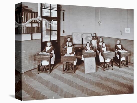 Geography Lesson at Elm Lodge Residential School for Elder Blind Girls, London, 1908-null-Stretched Canvas