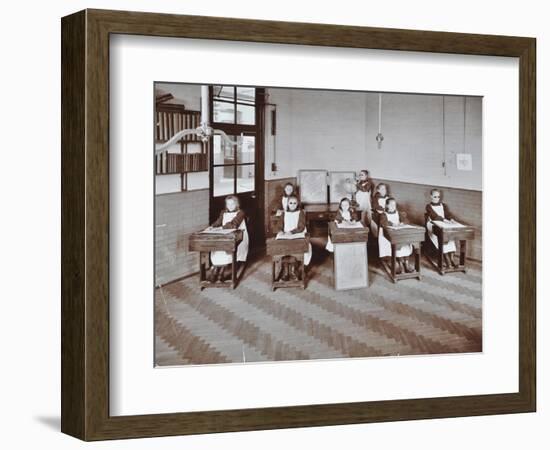 Geography Lesson at Elm Lodge Residential School for Elder Blind Girls, London, 1908-null-Framed Photographic Print