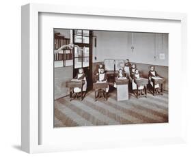 Geography Lesson at Elm Lodge Residential School for Elder Blind Girls, London, 1908-null-Framed Photographic Print