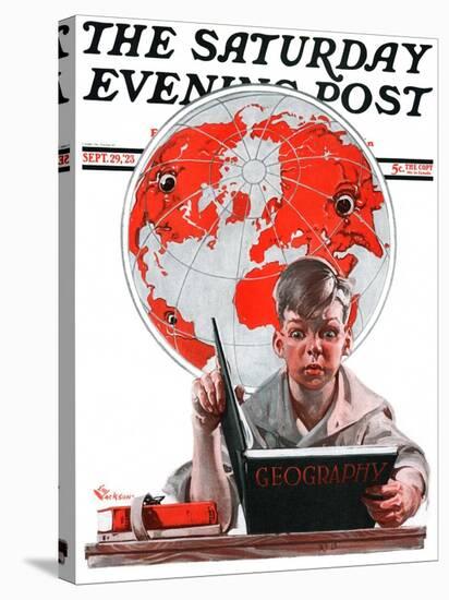 "Geography," Saturday Evening Post Cover, September 29, 1923-Elbert Mcgran Jackson-Stretched Canvas