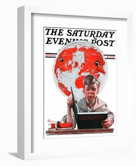 "Geography," Saturday Evening Post Cover, September 29, 1923-Elbert Mcgran Jackson-Framed Giclee Print