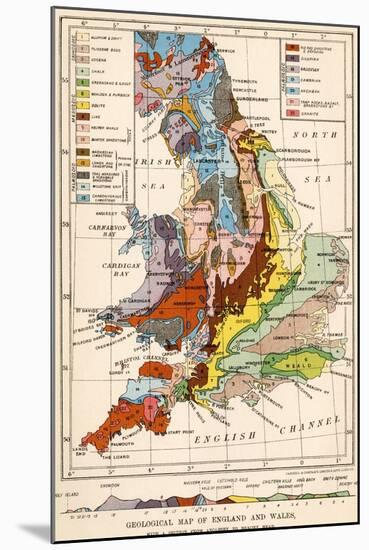 Geological Map of England and Wales-null-Mounted Giclee Print