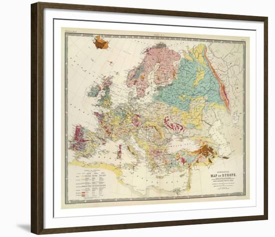 Geological Map of Europe, c.1856-Sir Roderick Impey Murchison-Framed Art Print