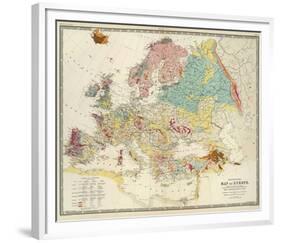 Geological Map of Europe, c.1856-Sir Roderick Impey Murchison-Framed Art Print