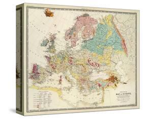 Geological Map of Europe, c.1856-Sir Roderick Impey Murchison-Stretched Canvas