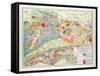 Geological Map of Germany 1899-null-Framed Stretched Canvas