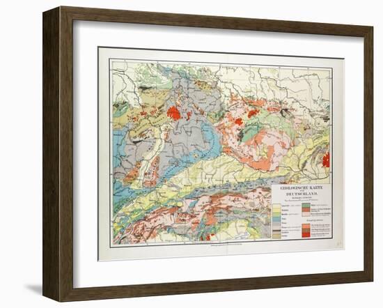 Geological Map of Germany 1899-null-Framed Giclee Print