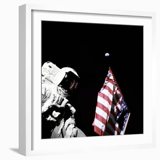 Geologist-Astronaut Harrison Schmitt, Apollo 17 Lunar Module Pilot-null-Framed Photo