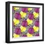 Geometric Abstract Floral Seamless Pattern. Colorful Shapes Composition-meganeura-Framed Art Print