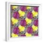 Geometric Abstract Floral Seamless Pattern. Colorful Shapes Composition-meganeura-Framed Art Print