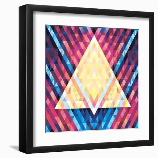 Geometric Background - Vector Seamless Pattern - Music Flyer & Poster 02-Sergey Korkin-Framed Art Print