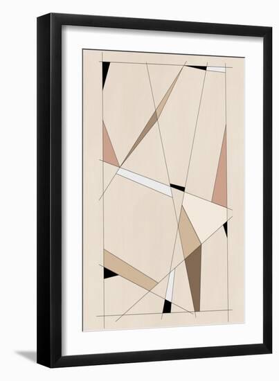 Geometric Beige Art No.1-Elena Ristova-Framed Giclee Print