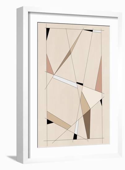 Geometric Beige Art No.1-Elena Ristova-Framed Giclee Print