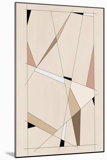 Geometric Beige Art No.1-Elena Ristova-Mounted Giclee Print