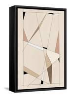 Geometric Beige Art No.1-Elena Ristova-Framed Stretched Canvas