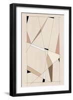 Geometric Beige Art No.1-Elena Ristova-Framed Premium Giclee Print