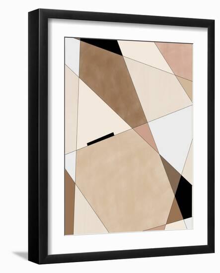 Geometric Beige Art No.1-Elena Ristova-Framed Giclee Print