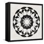 Geometric Black Flower Pattern I-Eline Isaksen-Framed Stretched Canvas