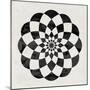 Geometric Black Flower Pattern II-Eline Isaksen-Mounted Art Print