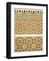 Geometric Ceramic (Faience) Decoration from the Mosque of Cheykhoun, 19th Century (Print)-Emile Prisse d'Avennes-Framed Giclee Print