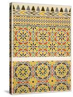 Geometric Ceramic (Faience) Decoration from the Mosque of Cheykhoun, 19th Century (Print)-Emile Prisse d'Avennes-Stretched Canvas