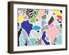 Geometric Collage With Floral Elements And Textures-Lera Efremova-Framed Art Print