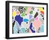 Geometric Collage With Floral Elements And Textures-Lera Efremova-Framed Art Print