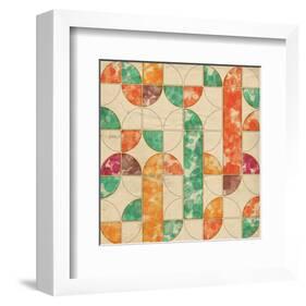 Geometric Color Shape V-null-Framed Art Print