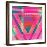 Geometric Colorful Abstract Background. Retro Design. Vector Illustration EPS 10.-Olha Kostiuk-Framed Art Print