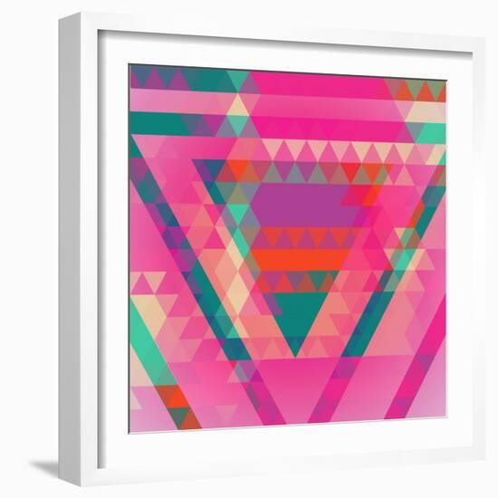 Geometric Colorful Abstract Background. Retro Design. Vector Illustration EPS 10.-Olha Kostiuk-Framed Art Print