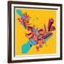 Geometric Design Abstract Background for Poster-singpentinkhappy-Framed Art Print