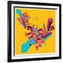 Geometric Design Abstract Background for Poster-singpentinkhappy-Framed Art Print