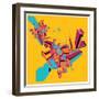 Geometric Design Abstract Background for Poster-singpentinkhappy-Framed Art Print