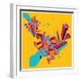 Geometric Design Abstract Background for Poster-singpentinkhappy-Framed Art Print