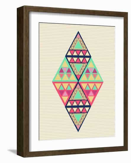 Geometric Diamond Composition-cienpies-Framed Art Print