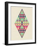 Geometric Diamond Composition-cienpies-Framed Art Print