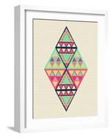 Geometric Diamond Composition-cienpies-Framed Art Print