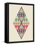 Geometric Diamond Composition-cienpies-Framed Stretched Canvas