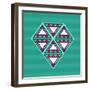 Geometric Diamond Composition-cienpies-Framed Art Print