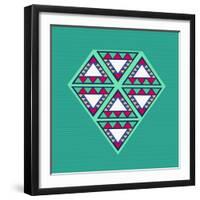 Geometric Diamond Composition-cienpies-Framed Art Print