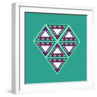 Geometric Diamond Composition-cienpies-Framed Art Print