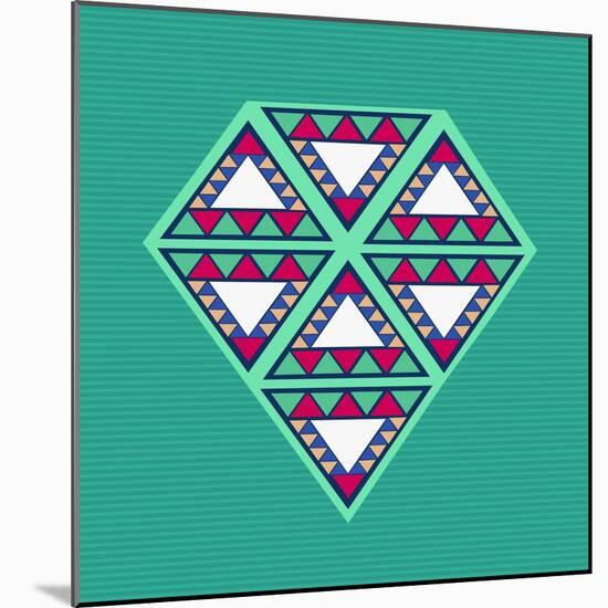 Geometric Diamond Composition-cienpies-Mounted Art Print