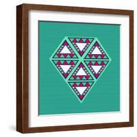 Geometric Diamond Composition-cienpies-Framed Art Print